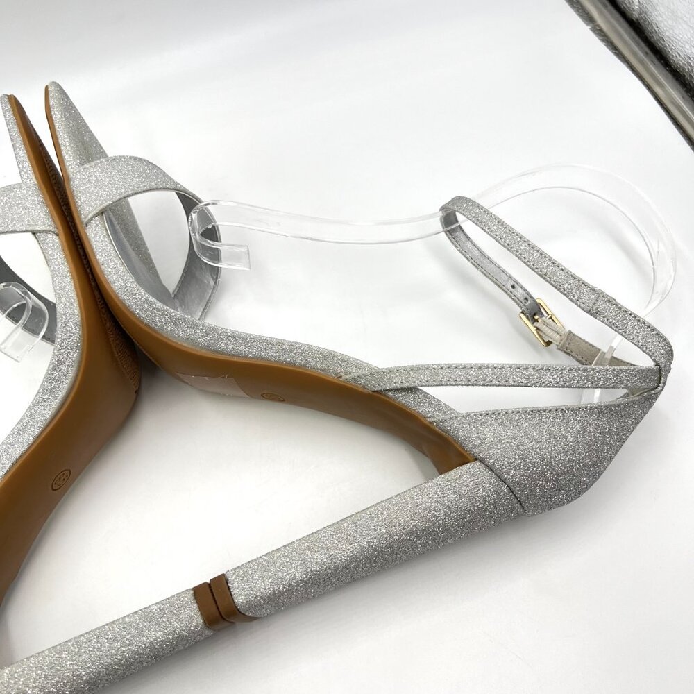 Dream Pairs Womens Size 8.5 Silver Glitter Dress Sandals Heels‎ Shoes - Picture 9 of 15
